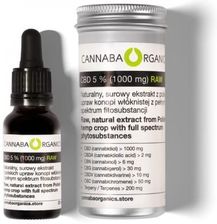 Cannaba Organics Surowy ekstrakt pełne spektrum z konopi włóknistej Olej CBD 5% 20ml