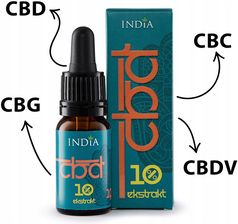 India Cosmetics Certyfikowany Ekstrakt Olejek Z Konopi Siewnych Cbd 10% Stężenie 10ml